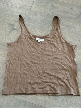 Madewell Chocolate Brown Scoop Cropped Tank